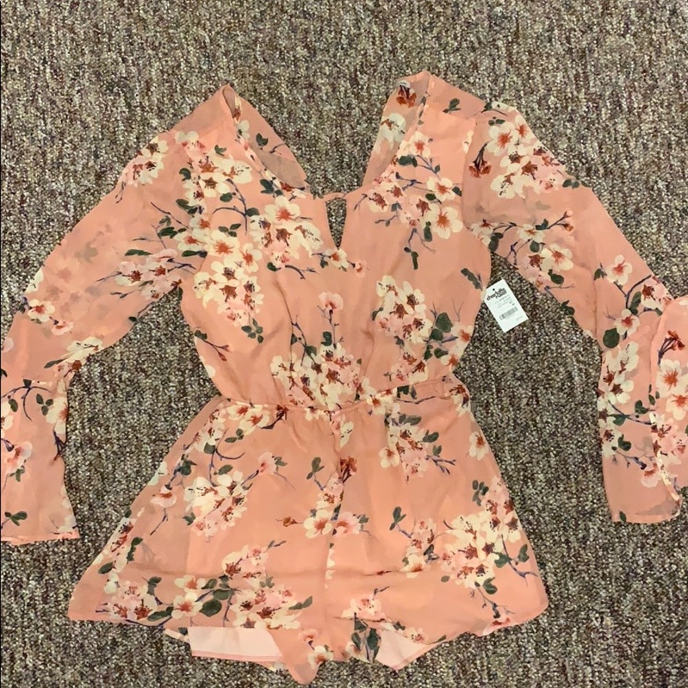 Pink floral romper- size M- Charlotte Russe- NWT